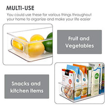 Load image into Gallery viewer, Vtopmart Stackable Clear Plastic Storage Bins, 4 Pack Food Organizer Bins with Handles for Refrigerator, Fridge, Freezer, Cabinet, Kitchen, Pantry Organization, BPA Free, 10" Long