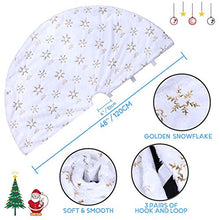 Load image into Gallery viewer, Christmas Tree Skirt - 48 Inches Large Soft Faux Fur Golden Snowflake Tree Skirt for Christmas Decorations Indoor Outdoor - Golden Snowflake