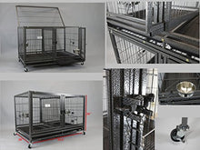Load image into Gallery viewer, Homey Pet-43 All Metal Open Top Stackable Heavy Duty Cage(Upper) w/Floor Grid, Tray, Divider, and Feeding Bowl