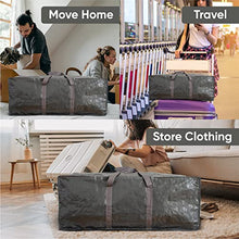 Load image into Gallery viewer, Klickpick Home Heavy Duty Reusable Extra Large Storage Bags , Laundry Bag Shopping Moving Totes Bags Underbed Storage Bins Zipper -Backpack Handles,Compatible with IKEA FRAKTA CART (Pack of 10)