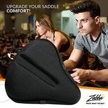 Load image into Gallery viewer, Bikeroo Large Exercise Bike Seat Cushion - Bicycle Wide Gel Soft Pad - Most Comfortable Bicycle Saddle Cover for Women and Men Bike Seat Gel Cover fits Cruiser and Stationary Bikes, Indoor Cycling