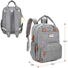 Load image into Gallery viewer, Diaper Bag Backpack, RUVALINO Multifunction Travel Back Pack Maternity Baby Changing Bags, Large Capacity, Waterproof and Stylish, Gray