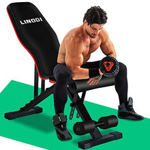 Load image into Gallery viewer, LINODI Adjustable Weight Bench, Workout Bench for Home Gym, Multi-Purpose Strength Training Benches, Foldable Incline Decline Gym Bench for Full Body Workout