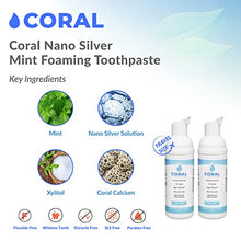 Load image into Gallery viewer, Coral White Nano Silver Foaming Fluoride Free, Xylitol Natural Toothpaste SLS and Glycerin Free Travel Size - 50 ML 2 Pack