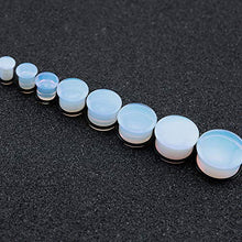 Load image into Gallery viewer, ZS Single Flare Clear Opalite Moonstone Ear Plugs and Tunnels with O-Ring Stretcher Expander Pair (7/16"(11mm))