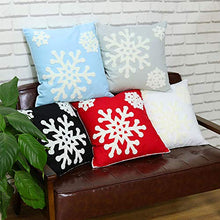 Load image into Gallery viewer, Elife 18x18 Soft Canvas Christmas Winter Snowflake Style Cotton Linen Embroidery Throw Pillows Covers w/ Invisible Zipper for Bed Sofa Cushion Pillowcases for Kids Bedding (1 Pair, White)