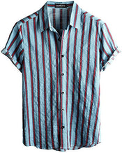 Load image into Gallery viewer, VATPAVE Mens Floral Hawaiian Shirts Short Sleeve Button Down Beach Shirts Small Blue Aloha