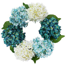 Load image into Gallery viewer, HEBE 16" Artificial Hydrangea Wreath for Front Door Flower Wreath Farmhouse Welcome Door Wreath Fall Autumn Thanksgiving Holiday Wall Window Hanging Decor