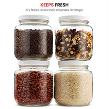 Load image into Gallery viewer, Half Gallon Glass Mason Jar (64 Oz - 2 Quart) - 4 Pack - Wide Mouth, Plastic Airtight Lid, USDA Approved BPA-Free Dishwasher Safe Canning Jar for Fermenting, Sun Tea, Kombucha, Dry Food Storage, Clear
