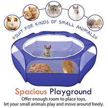 Load image into Gallery viewer, Pawaboo Small Animals Playpen, Waterproof Small Pet Cage Tent with Zippered Cover, Portable Outdoor Yard Fence with 3 Metal Rod for Kitten/Puppy/Guinea Pig/Rabbits/Hamster/Chinchillas, Indigo