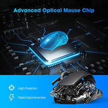 Load image into Gallery viewer, VicTsing Wireless Gaming Mouse with Unique Silent Click, Breathing Backlit, 2 Programmable Side Buttons, 2400 DPI, Ergonomic Grips, 7-Button Design- Black