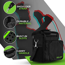 Load image into Gallery viewer, GearIT Microphone Carrying Bag for 8 Microphones, Adjustable Foam Case Fits Wireless Microphones and Stage Mics, Zipper and Mesh Pockets, Includes Shoulder Strap