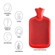 Load image into Gallery viewer, Abyclean Enema Bag Kit Rubber Anal Douche Vaginal Douche Enema Cleaner for Women’s or Man’s Health (Red, 2L)
