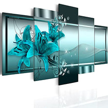 Load image into Gallery viewer, poetart Wall Decor for Bedroom, Wall Decor Living Room, Teal Flower Picture Canvas Print Wall Art Bedroom