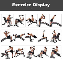 Load image into Gallery viewer, VIAGDO Weight Bench with 8 Adjustable Angles Backrest and Priest Stool, Foldable Workout Bench for Full Body, Flat/Incline/Decline FID Exercise Bench Press for Home Gym, Ship from US