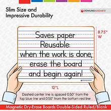Load image into Gallery viewer, Dowling Magnets Magnetic Dry-Erase Boards – Double-Sided Ruled/Blank – 12" Long x 8.75" Wide – Pack of 5. (735206)