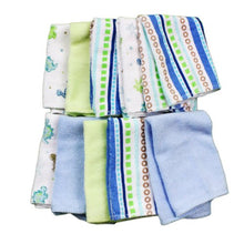 Load image into Gallery viewer, Spasilk 10 Pack Soft Terry Bath Washcloths – Newborn Boy or Girl – Baby Shower Gift, Blue Stripes