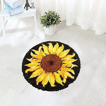 Load image into Gallery viewer, Latch Hook Rug Kit, Sunflower Pattern Printed Canvas DIY Rug Crochet Yarn Kits, Embroidery Decoration Family Gift 20.4" X 20.4" (52*52Cm)