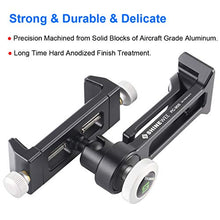 Load image into Gallery viewer, Phone Holder Adapter for Tripod, On Table iPhone Stand, Arca QR, 1/4" Screw Mount, 360 Degree Ball Head Rotate & Tilt Vertical & Horizontal, Fits iPhone 6 7 8 X 11 Pro Se Samsung Phone Clamp