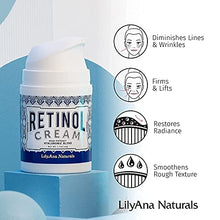 Load image into Gallery viewer, LilyAna Naturals Anti Aging Retinol Cream and Eye Cream Bundle 1.07 oz - Retinol Moisturizer for Face and Under Eye Cream for Dark Circles and Puffiness, Improve the look of Fine Lines and Wrinkles