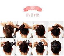 Load image into Gallery viewer, Bun Cover Hair Holder, Hand Crafted Hair Clip. this Attractive Hair Accessory can be used as a Bun Maker or a Hair Grip. Hair Styling for Women for Thick and Thin Hair. 2 Pcs Uniquely Hand Painted.