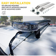 Load image into Gallery viewer, Xprite 48 Inch LED Rooftop Emergency Strobe Warning Lights Bar w/Adjustable Mounting Brackets, for Vehicles, Security, Law Enforcement, Snowplow, Tow Trucks, Crane, Construction Cars - White Amber