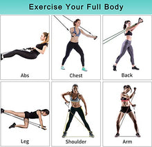Load image into Gallery viewer, EMOCCI Resistance Bands Set with Handle,Fabric Exercise Band Door Anchor Weight Training Stretching Strap for Women Men Home Fitness Yoga Gym Workout Equipment with Carry Bag(12pcs,150 LB)