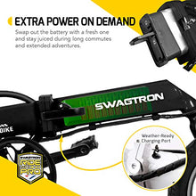 Load image into Gallery viewer, SWAGTRON SWAGCYCLE EB5 Plus Folding Electric Bike with Removable Battery | City eBike with Pedals & Swappable 36V Battery | 14” Wheels, 250W Motor, Built-in Carry Handle (White)