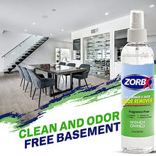 Load image into Gallery viewer, ZORBX Strong Odor Remover Spray - Unscented Odor Eliminator Spray for Pet, Urine, and Shoe | Stronger Deodorizer Spray, Pack of 4 (7.5 Oz Each)