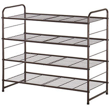 Load image into Gallery viewer, Bextsrack 4-Tier Shoe Rack, Stackable & Adjustable Wire Grid Shoe Shelf Storage Organizer for Closet Bedroom Entryway - Bronze
