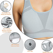 Load image into Gallery viewer, QUANTUMAX Sports Bra for Women Pack 3 - Supportive Racerback Seamless High Elastic Outdoor Workout Running Bras Yoga Daily Exercise