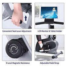 Load image into Gallery viewer, MaxKare Recumbent Exercise Bike Indoor Cycling Stationary Bike with Adjustable Seat and Resistance, Pulse Monitor/Phone Holder (Seat Height Adjustment by Lever)