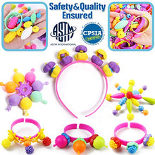 Load image into Gallery viewer, FunzBo Snap Pop Beads for Girls Toys - Kids Jewelry Making Kit Pop-Bead Art and Craft Kits DIY Bracelets Necklace Hairband and Rings Toy for Age 3 4 5 6 7 8 Year Old Girl (Large)