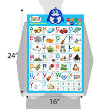 Load image into Gallery viewer, Bilingual Talking Poster: Music + ABC + 123s + Eng & Spanish + Songs - Perfect educational toys for 2 year olds and learning toys for 3 year olds. (Alphabet)