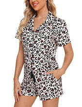 Load image into Gallery viewer, Anjue Women Pajamas Set Short Sleeve Sleepwear Womens Button Down Nightwear PJ Set with Pockets S-XXL