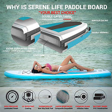 Load image into Gallery viewer, SereneLife Inflatable Stand Up Paddle Board (6 Inches Thick) with Premium Accessories & CarryBag | Wide Stance, Bottom Fin for Paddling, Surf Control, Non-Slip Deck