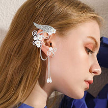 Load image into Gallery viewer, Udalyn 3 Pairs Elf Ear Cuffs Wing Earring Handmade Clip-On Earrings For Cosplay Elven Cuff Wrap Earrings Pearl Wing Tassel Filigree Fantasy Fairy Halloween Masquerade Earrings for Women