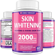 Load image into Gallery viewer, Glutathione Whitening Pills - 2000mg Glutathione - Better than Skin Lightening Cream - Dark Spots & Acne Scar Remover, Hyperpigmentation Treatment - Anti-aging Effect and Powerful Antioxidant - 60caps