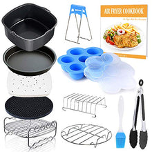 Load image into Gallery viewer, Square Air Fryer Accessories 11 pcs with Recipe Cookbook Compatible for Philips Air Fryer, COSORI and other Square AirFryers and Oven, Deluxe Deep Fryer Accessories Set of 12-8 inch