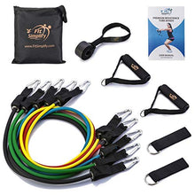 Load image into Gallery viewer, Fit Simplify Resistance Band Set 12 Pieces with Exercise Tube Bands, Door Anchor, Ankle Straps, Carry Bag and Instruction Booklet for Resistance Training, Physical Therapy, Home Workout, Yoga, Pilates