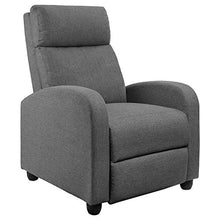 Load image into Gallery viewer, JUMMICO Fabric Recliner Chair Adjustable Home Theater Single Massage Recliner Sofa Furniture with Thick Seat Cushion and Backrest Modern Living Room Recliners (Grey)