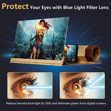 Load image into Gallery viewer, 【2020 Update Version】 12’’ Screen Magnifier for Cell Phone 3D Smartphone Screen Amplifier for Movies Videos and Gaming with Foldable Wooden Phone Stand Compatible with All Smart Phone