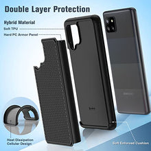 Load image into Gallery viewer, BNIUT for Samsung Galaxy A42 5G Case: Dual Layer Protective Heavy Duty Cell Phone Cover Shockproof Rugged with Non Slip Textured Back - Military Protection Bumper Tough - 6.6inch (Matte Black)