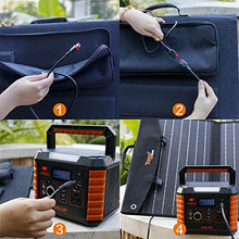 Load image into Gallery viewer, TogoPower 120W Portable Foldable Solar Panel Charger for Baldr/Jackery/GoalZero/Paxcess Power Station Generator with Dual USB Ports & 18V DC Output for RV Boat Laptop Tablet iPhone iPad Camera Lamp