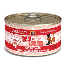 Load image into Gallery viewer, Weruva Cats in The Kitchen, Two Tu Tango with Sardine, Tuna & Turkey Au Jus Cat Food, 3.2oz Can (Pack of 24)