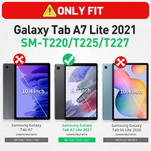 Load image into Gallery viewer, HXCASEAC Samsung Galaxy Tab A7 Lite Case 2021 with Screen Protector Pencil Holder, Heavy Duty Shockproof Cover, 360 Rotating Stand & Hand Strap for Tab A7 Lite 8.7 Inch Case SM-T220/T225/T227, Black