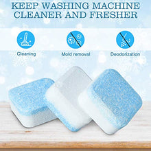 Load image into Gallery viewer, CAMTOA Solid Washing Machine Cleaner Effervescent Tablet Washer Cleaner Eco-Friendly Deep Cleaning Detergent with Triple Decontamination for Front Load and Top Load Washers (12 PCS)