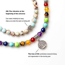 Load image into Gallery viewer, Addmluck Mala Beads,8mm Beads Chakra Stones Necklace for Women Men Gemstone Beads Anxiety Bracelet(Mala Chakra Healing)