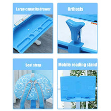 Load image into Gallery viewer, HEIKA Children's Combined Study Table Plastic Work Table Kids Desk Chair Set Can Be Raised and Lowered (Blue-70x52cm)