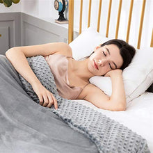 Load image into Gallery viewer, BUZIO Weighted Blanket 4 Piece Set with 2 Removable Duvet Covers & 1 Weighted Sleep Mask, Heavy Blanket for Hot & Cold Sleepers - Kids or Adults (60 x 80 inches - 15 lbs, Grey)